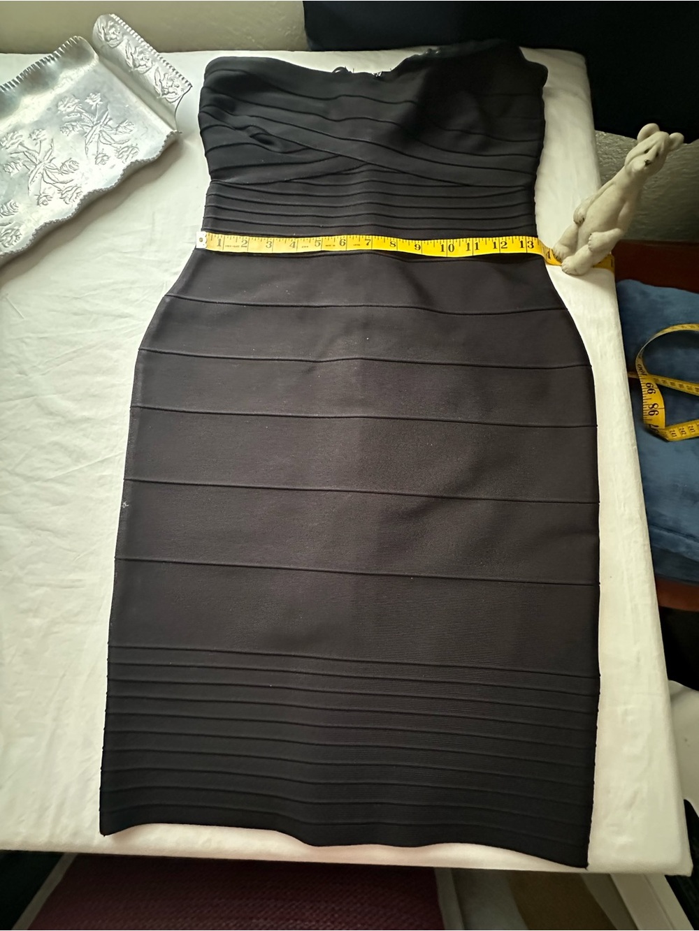 Black Bodycon Bandage Midi Dress – Size L Women's - Picture 3 of 10